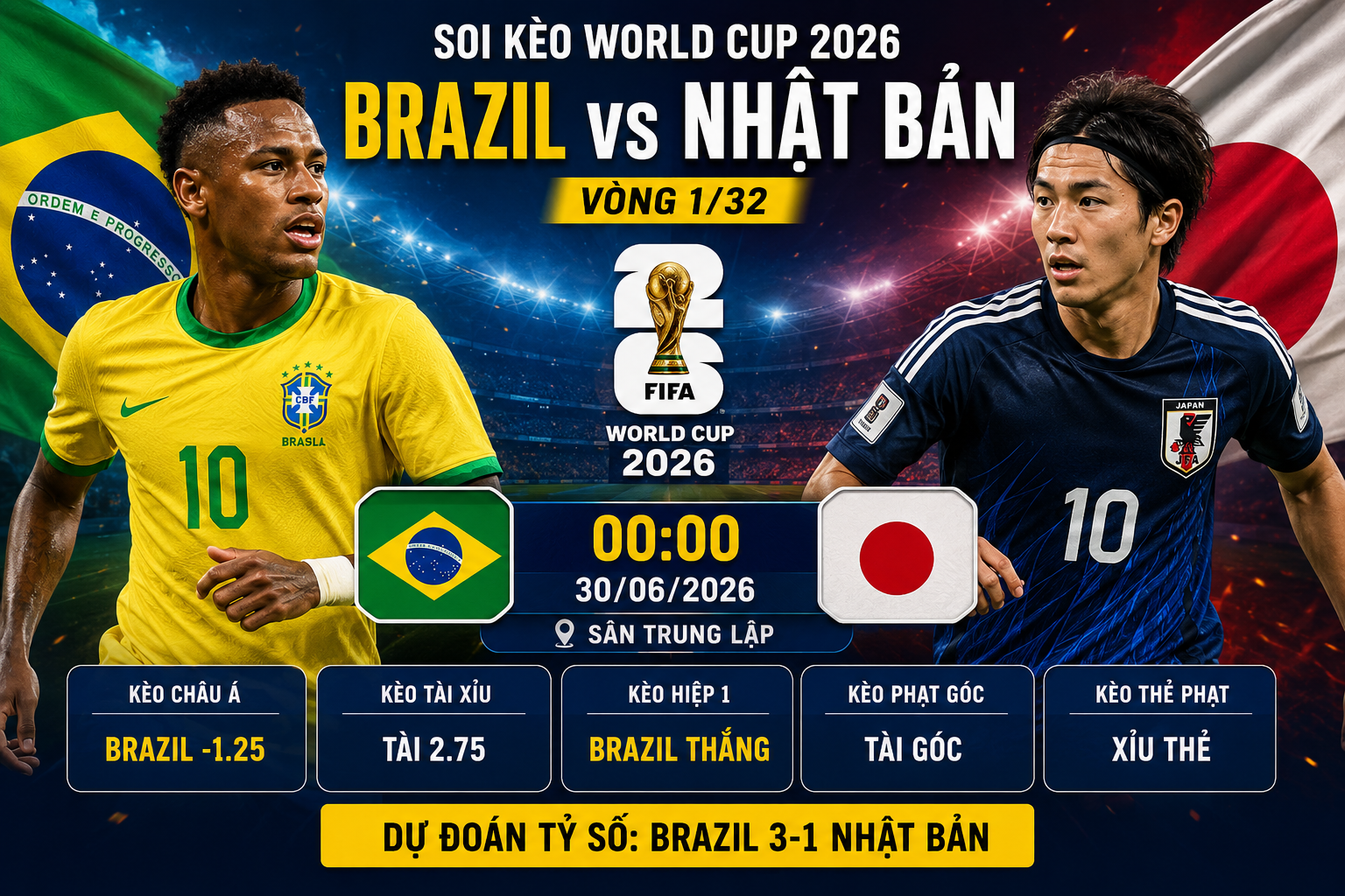 Brazil vs Nhật Bản
