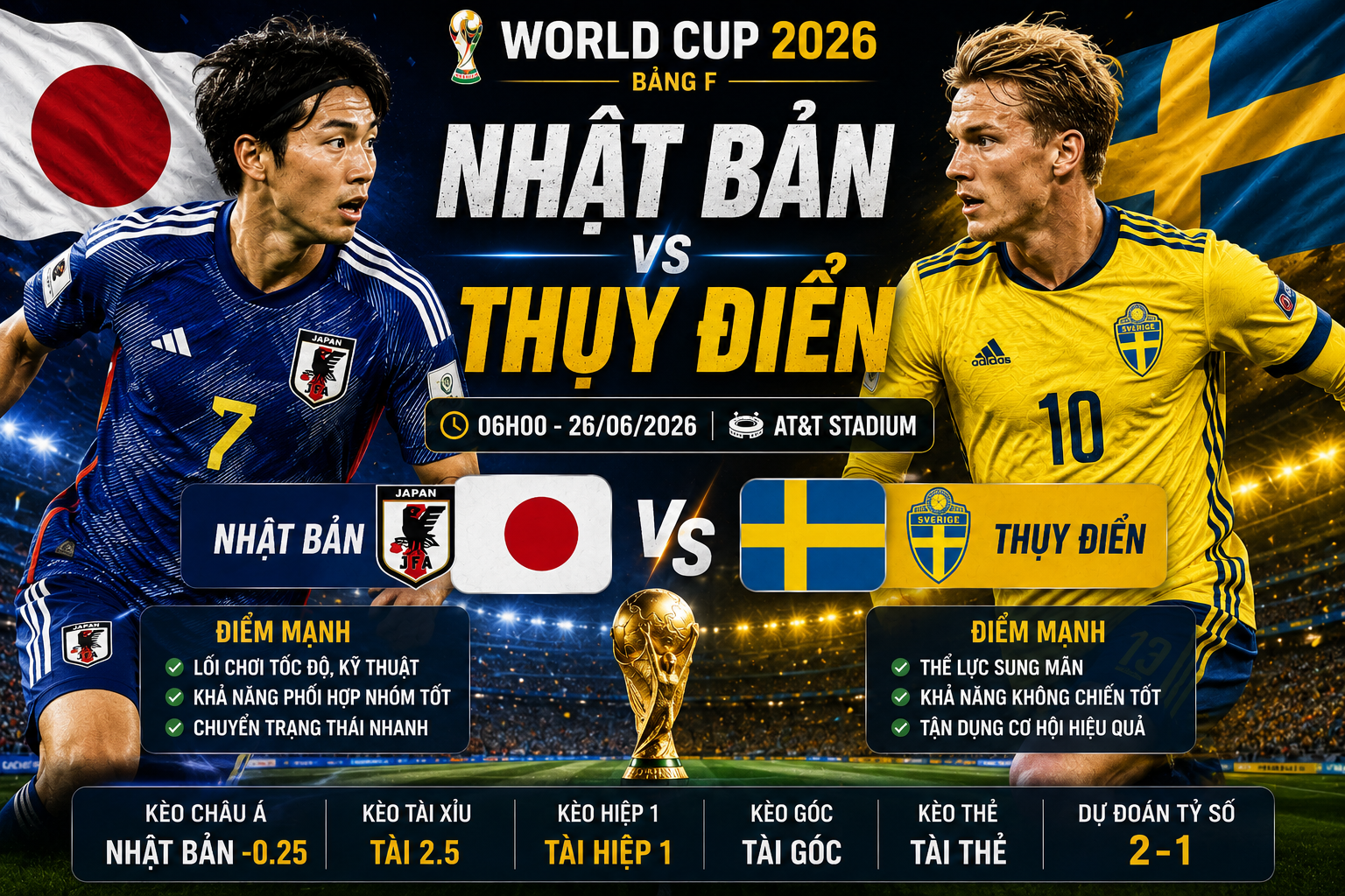 Nhật Bản vs Thụy Điển