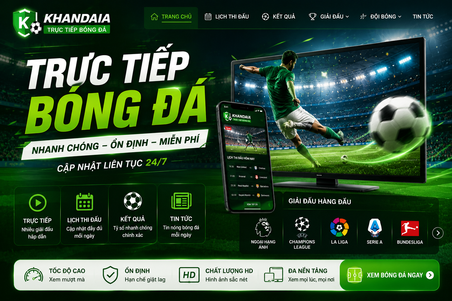 trực tiếp bóng đá khandaia