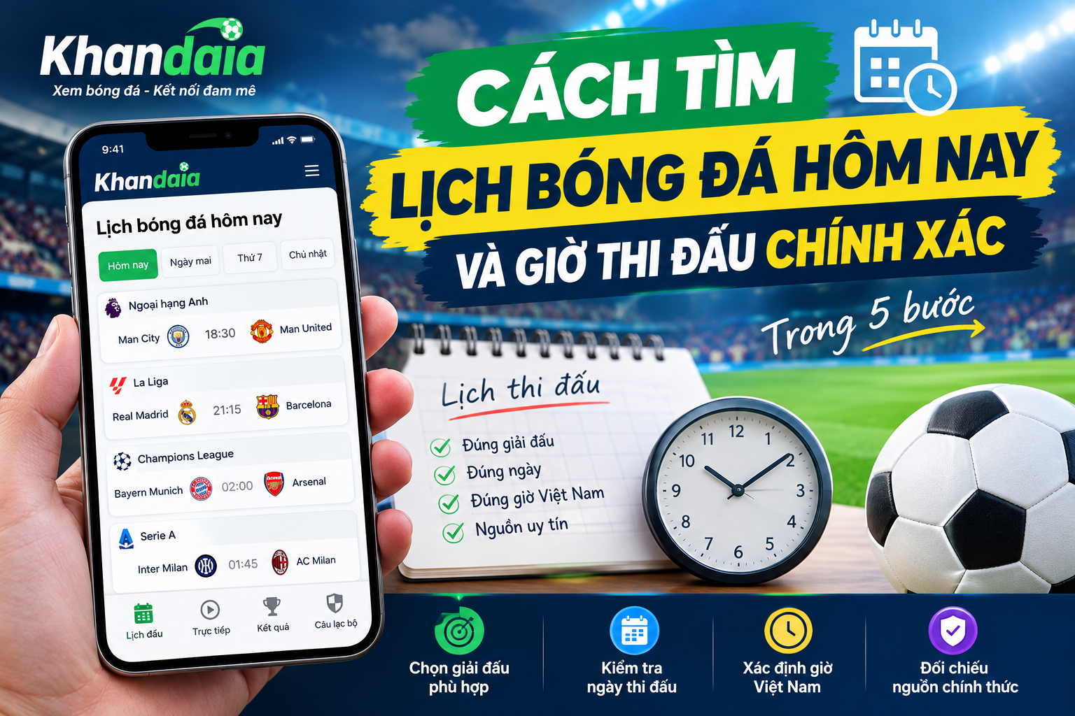 Cách Tìm Lịch Bóng Đá Hôm Nay Và Giờ Thi Đấu Chính Xác
